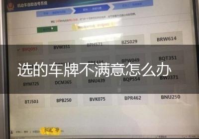 选的车牌不满意怎么办