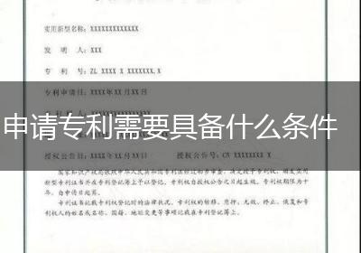 申请专利需要具备什么条件
