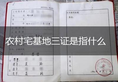 农村宅基地三证是指什么