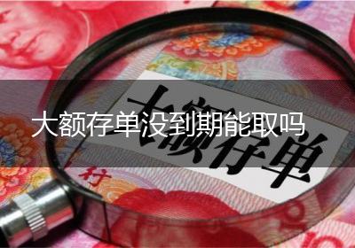 大额存单没到期能取吗