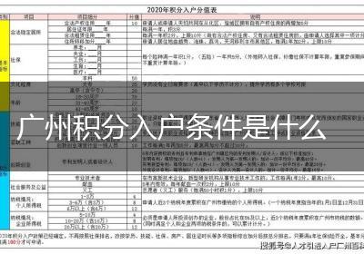 广州积分入户条件是什么