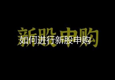 如何进行新股申购