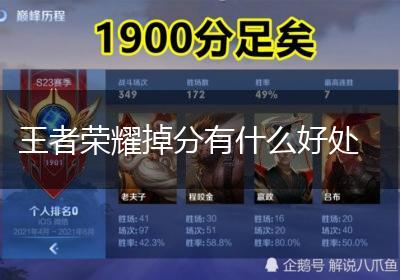 王者荣耀掉分有什么好处