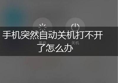 手机突然自动关机打不开了怎么办