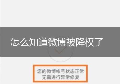 怎么知道微博被降权了