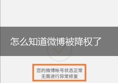 怎么知道微博被降权了