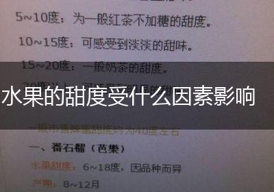 水果的甜度受什么因素影响