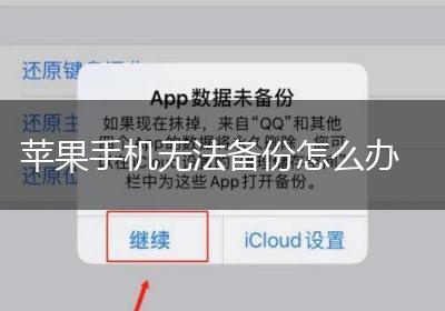 苹果手机无法备份怎么办