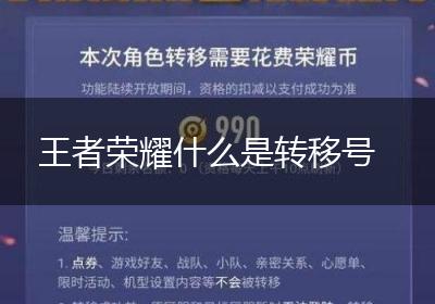 王者荣耀什么是转移号