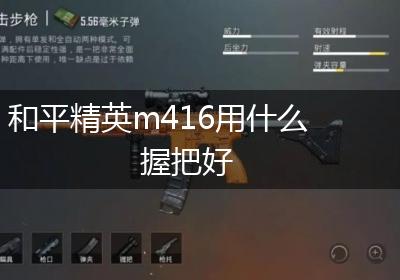 和平精英m416用什么握把好