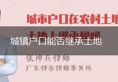 城镇户口能否继承土地