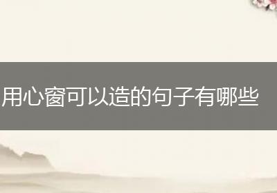 用心窗可以造的句子有哪些