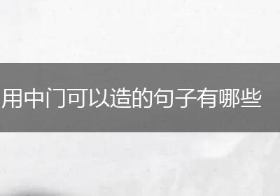 用中门可以造的句子有哪些