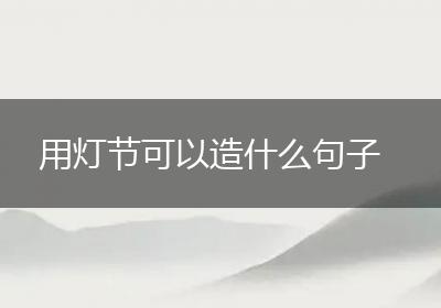 用灯节可以造什么句子