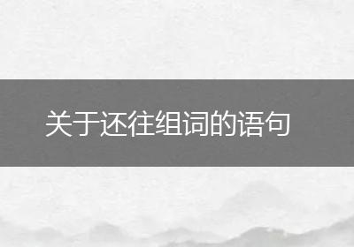 关于还往组词的语句