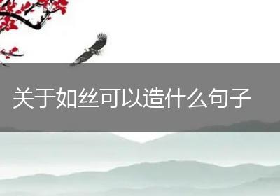 关于如丝可以造什么句子