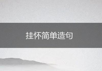 挂怀简单造句