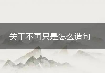 关于不再只是怎么造句