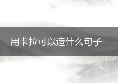 用卡拉可以造什么句子