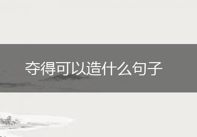 夺得可以造什么句子