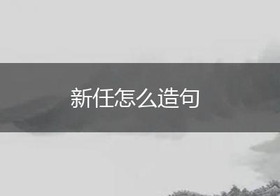 新任怎么造句