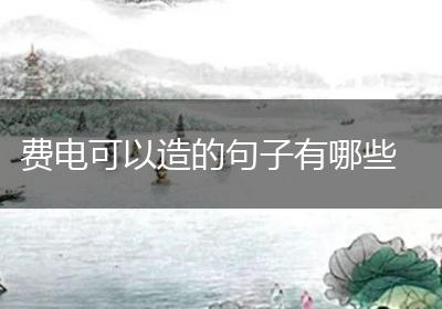 费电可以造的句子有哪些
