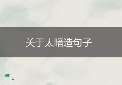 关于太暗造句子