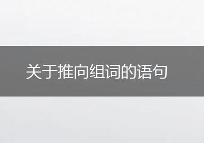 关于推向组词的语句