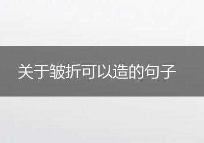 关于皱折可以造的句子