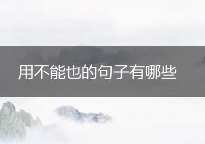 用不能也的句子有哪些