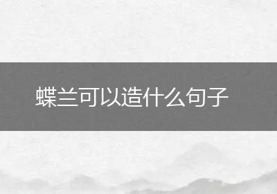 蝶兰可以造什么句子