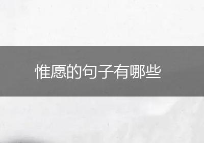 惟愿的句子有哪些