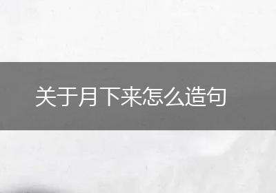 关于月下来怎么造句