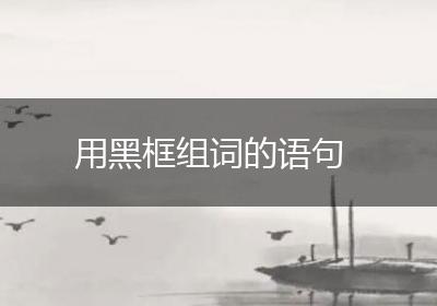 用黑框组词的语句