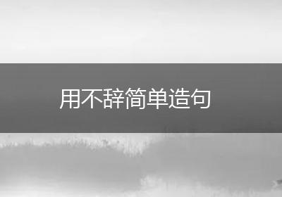 用不辞简单造句