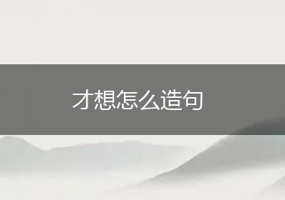 才想怎么造句