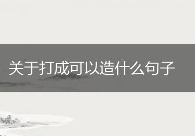 关于打成可以造什么句子