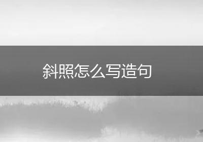 斜照怎么写造句