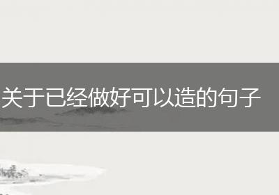 关于已经做好可以造的句子