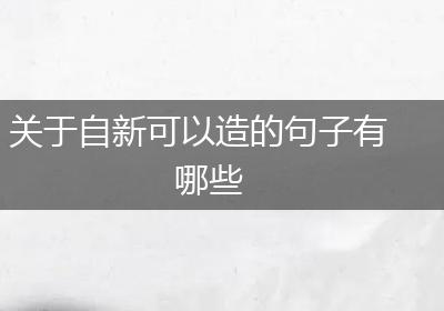 关于自新可以造的句子有哪些