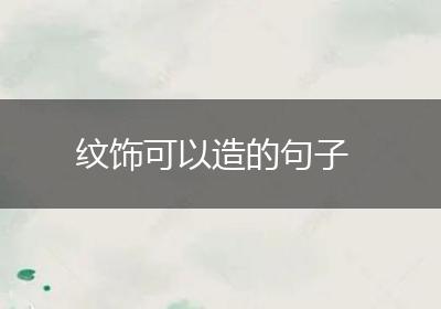 纹饰可以造的句子