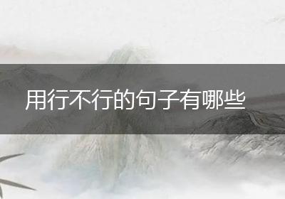 用行不行的句子有哪些
