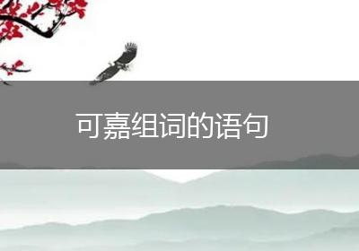 可嘉组词的语句