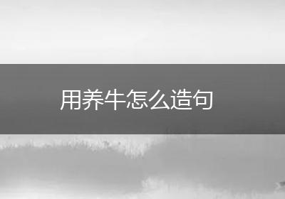 用养牛怎么造句