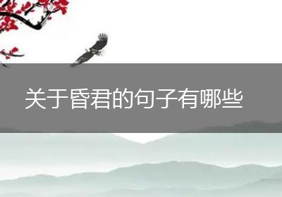 关于昏君的句子有哪些