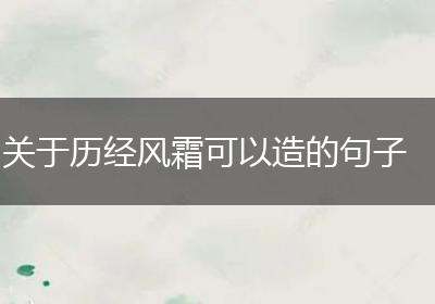 关于历经风霜可以造的句子