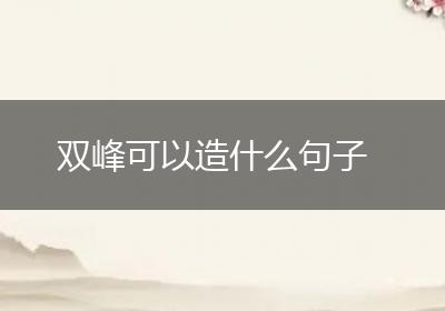 双峰可以造什么句子
