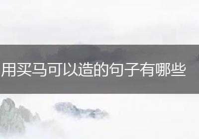 用买马可以造的句子有哪些