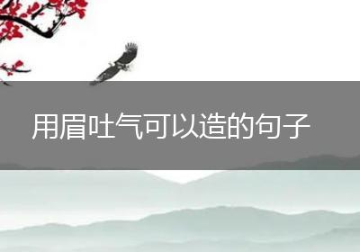 用眉吐气可以造的句子
