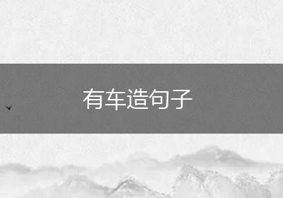 有车造句子